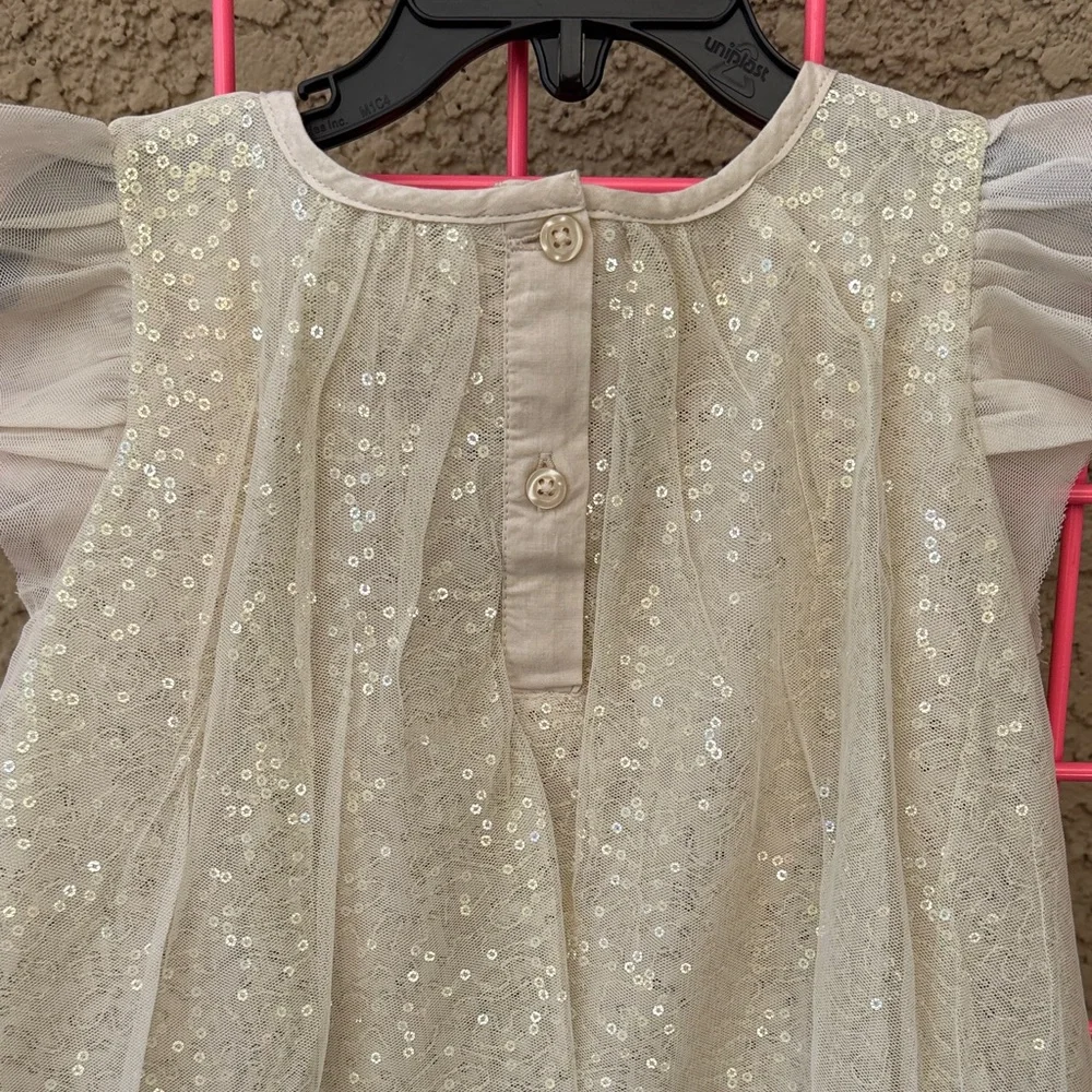 Gorgeous and Super Sparkly GAP Cream Bubble Dress